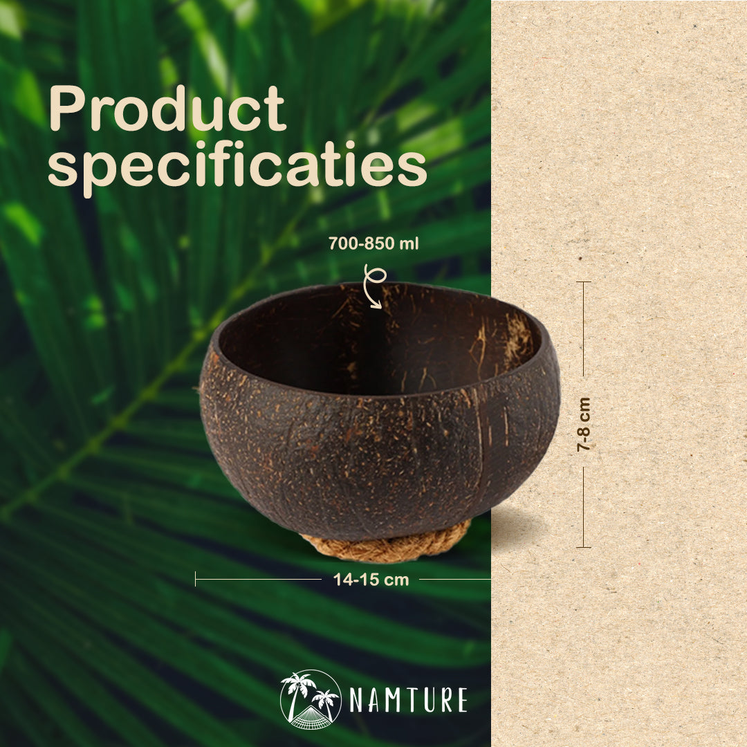 Kokosnoot Kom Set - Jumbo - Natural - NAMTURE