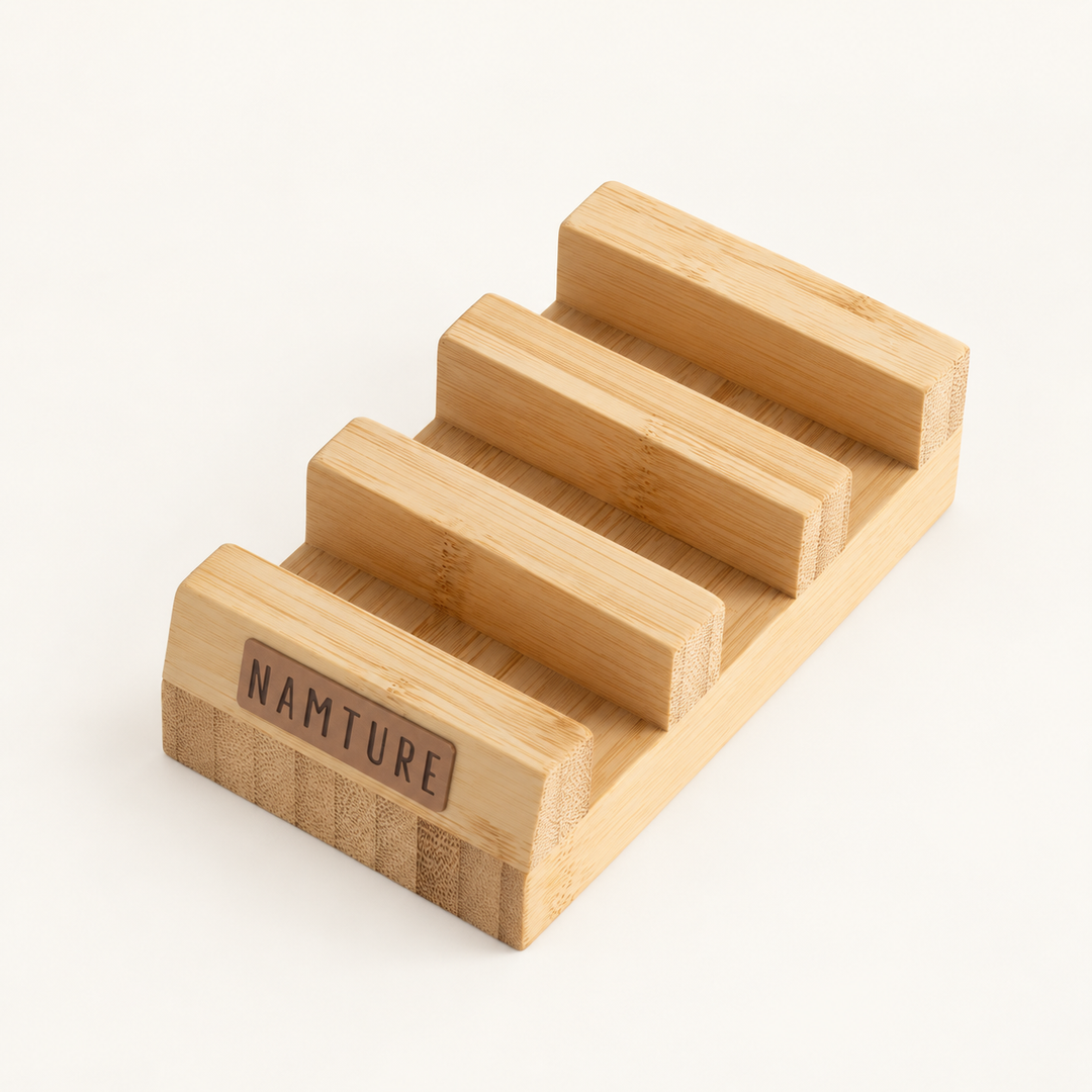 Bamboe houder voor drie Namture snijplanken