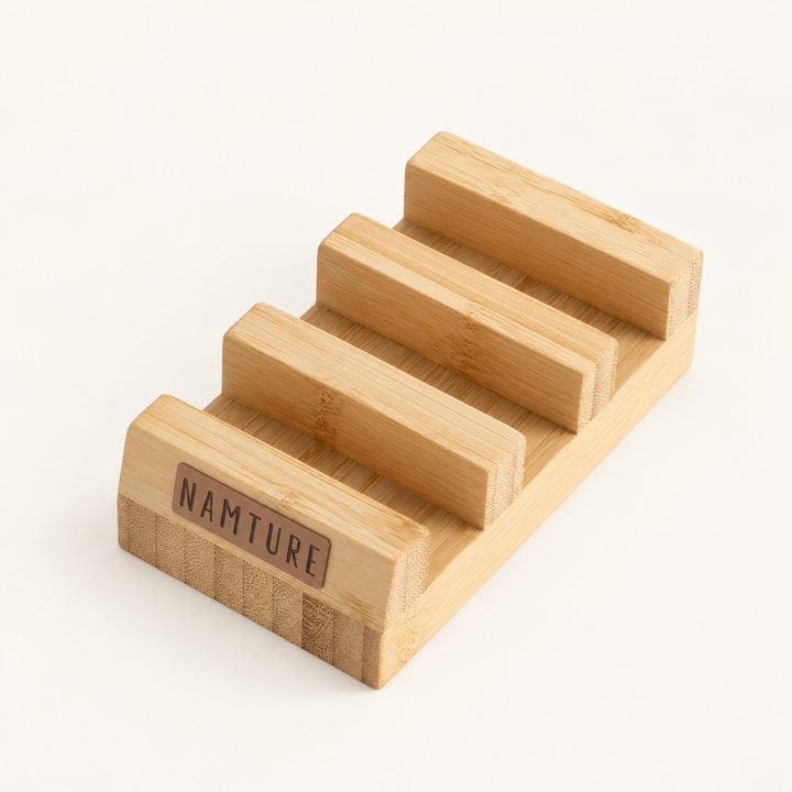 Bamboe houder voor drie Namture snijplanken