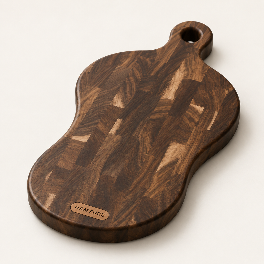 Namture organische houten borrelplank met handvat