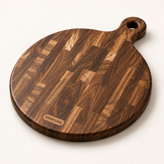 Namture ronde houten pizzaplank met handvat